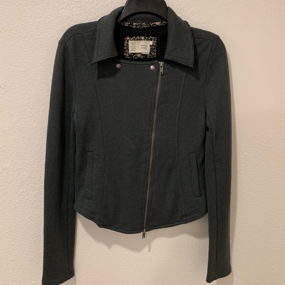 Saturday Sunday Green Asymmetrical ZIP Jacket
